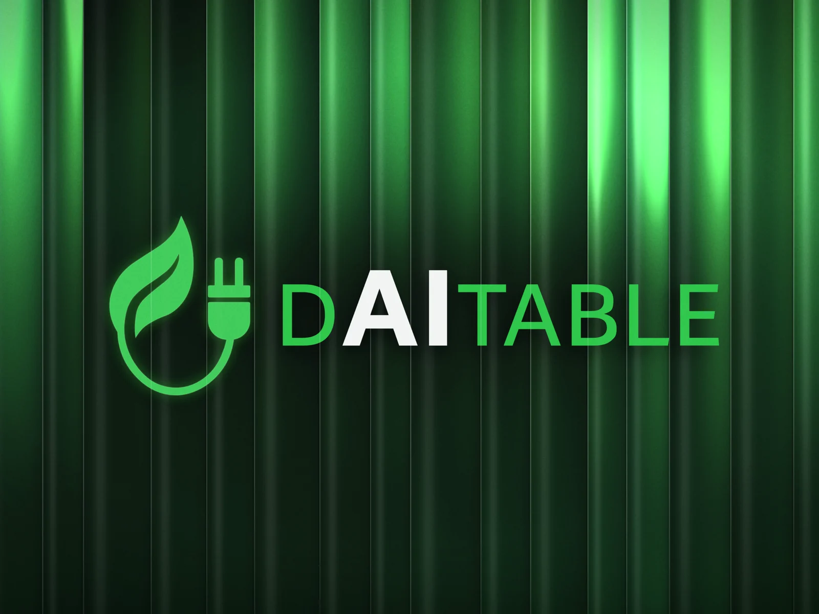 DAITABLE, záber z firemného filmu s logom na zelenej opone