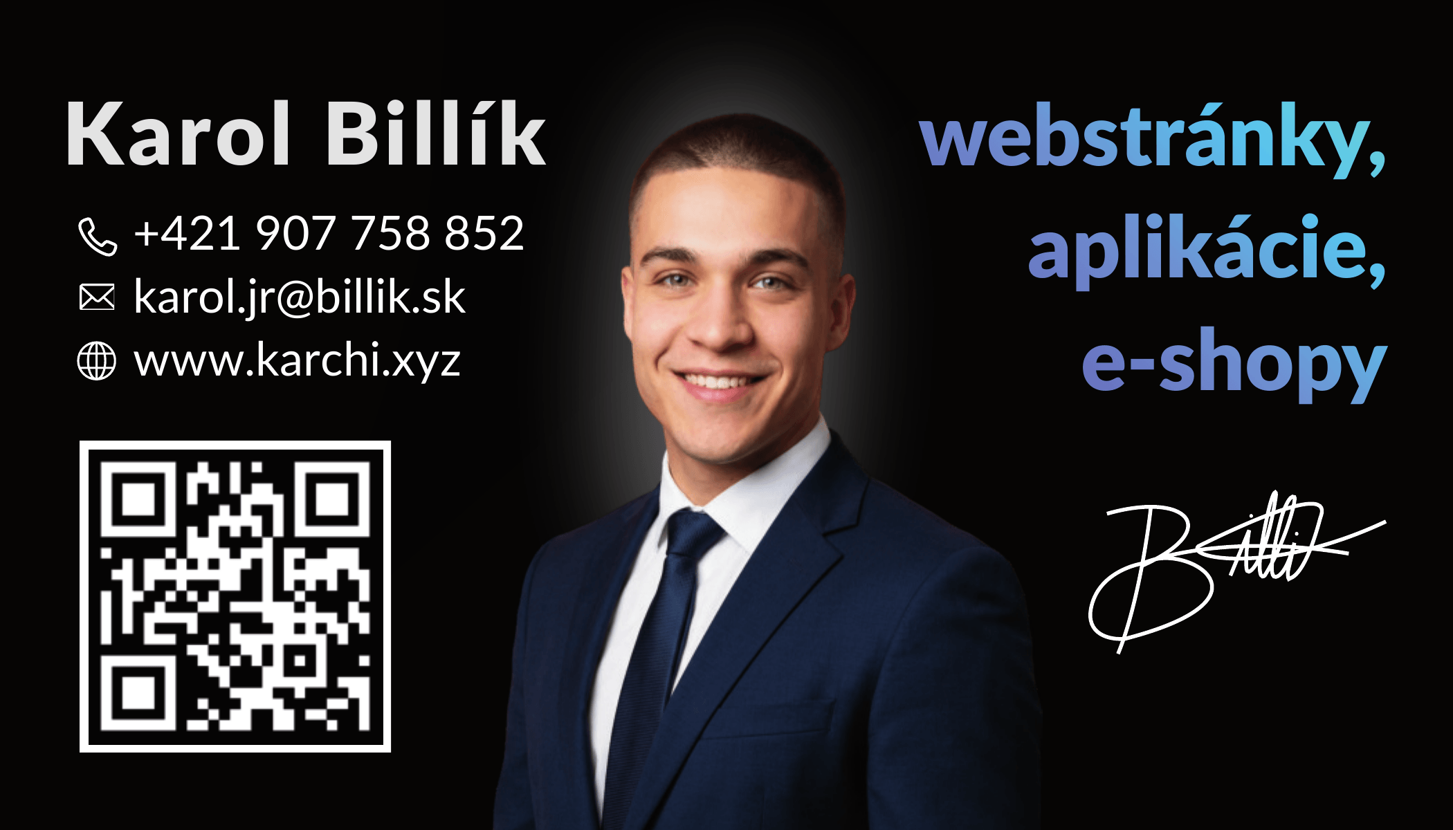 Vizitka Karol Billík — kontakt, webstránky, aplikácie, e-shopy