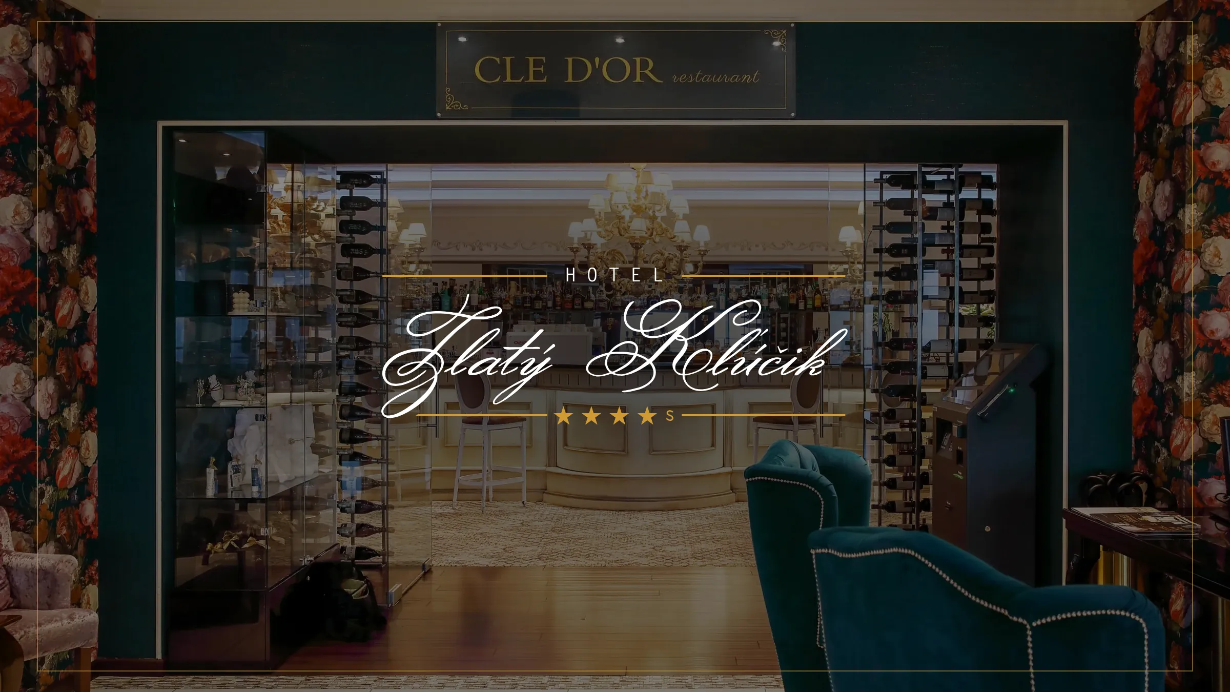 Hotel Zlatý Kľúčik v Nitre, logo hotela na fotografii reštaurácie Clé d'Or