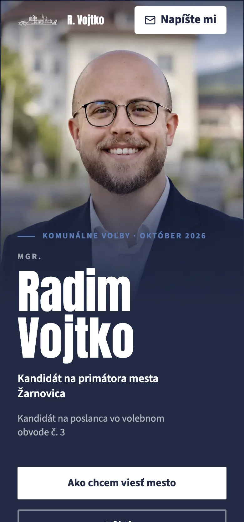 Úvodná strana radimvojtko.sk na telefóne